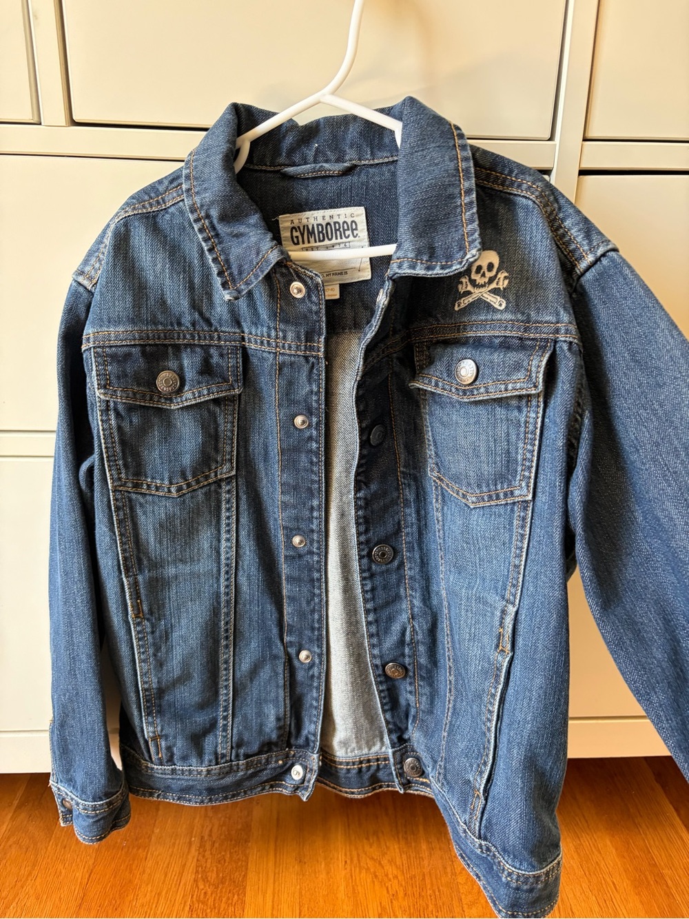 Gymboree Dark Blue Denim Jacket with Skull Patch